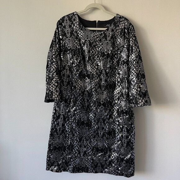 Midnight Velvet Plus Size Sequin Shift Dress - Picture 1 of 8
